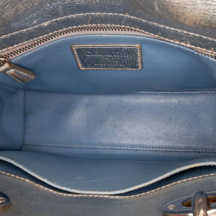 Dior Small Metallic Grained Calfskin Cannage My ABCDior Lady Dior Silver Leather Very good condition - Box View