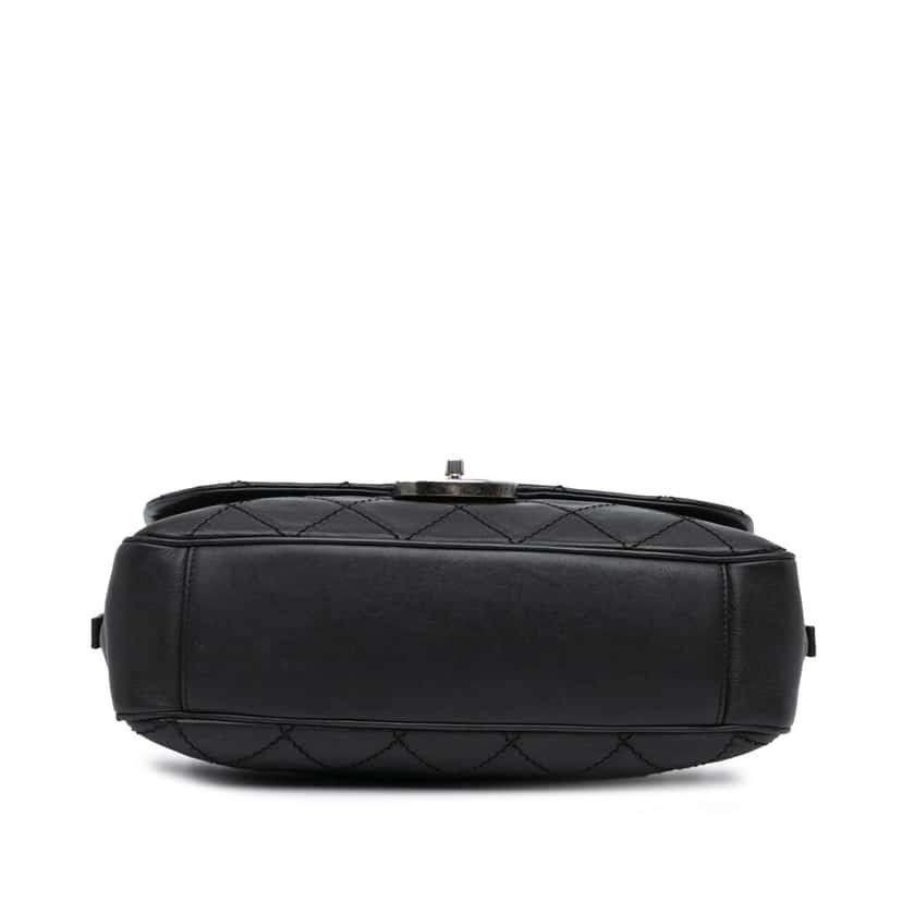 Chanel Paris Edinburgh Jumbo Calfskin Coco Sporran Flap Black Leather Good condition - Inside View