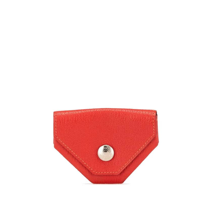 Hermès Chevre Le Vin Quatre Coin Purse Red Leather Good condition - Front View