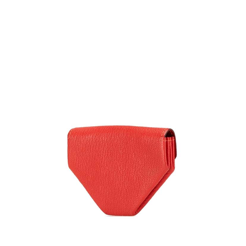 Hermès Chevre Le Vin Quatre Coin Purse Red Leather Good condition - Back View