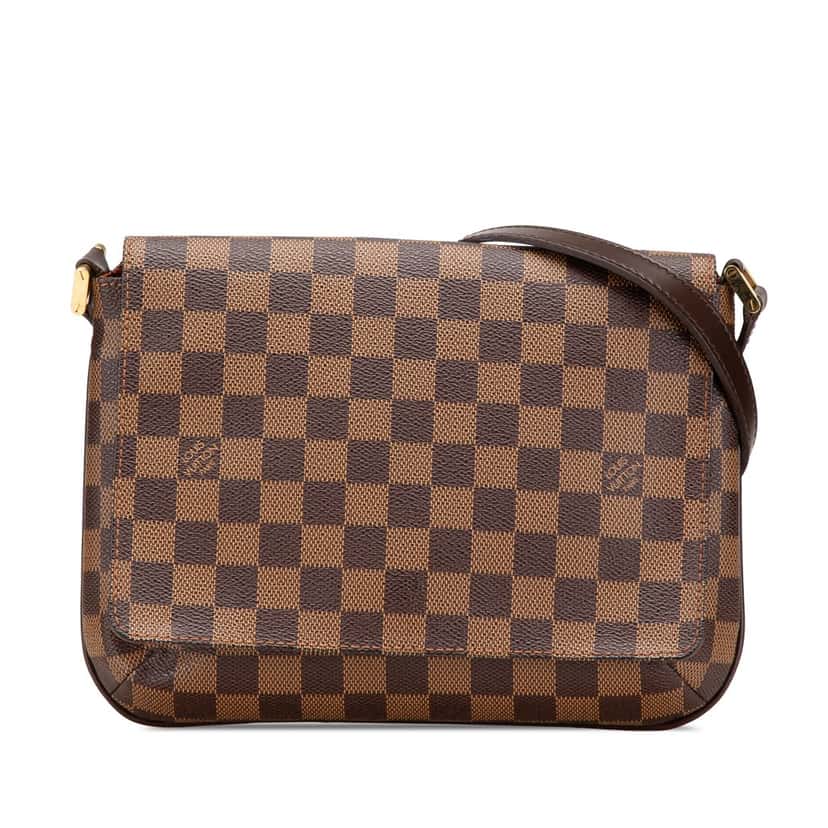 Louis Vuitton Damier Ebene Musette Tango Long Strap Brown Canvas Good condition - Front View