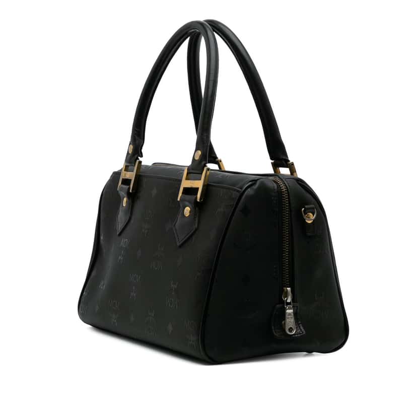 Mcm Visetos Nylon Boston Bag Black Good condition - Back View