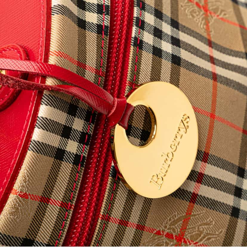 Burberry Haymarket Check Canvas Vanity Bag Brown Canvas Good condition - Box View