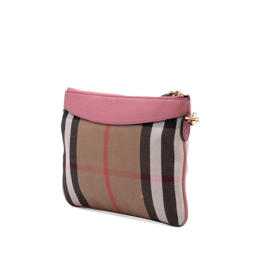 Burberry House Check Canvas Derby Peyton Crossbody Brown Canvas Good condition - Back View