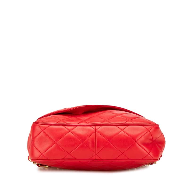 Chanel CC Quilted Lambskin Tassel Camera Bag Red Leather Good condition - Inside View