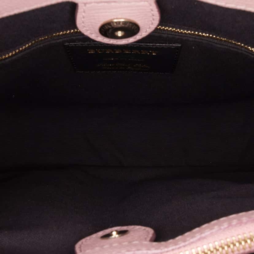 Burberry Medium Leather and House Check Banner Satchel Pink Leather Good condition - Box View
