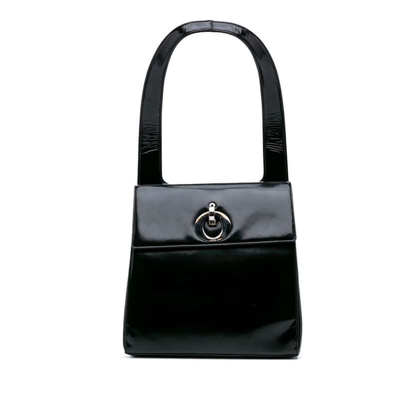 Dior Patent Shoulder Bag Black Leather Good condition - Front View