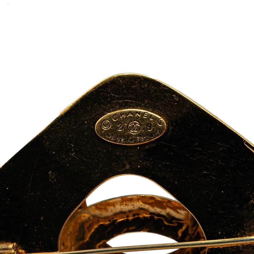 Chanel Gold Plated CC Rhombus Brooch Gold Metal Good condition - Model View
