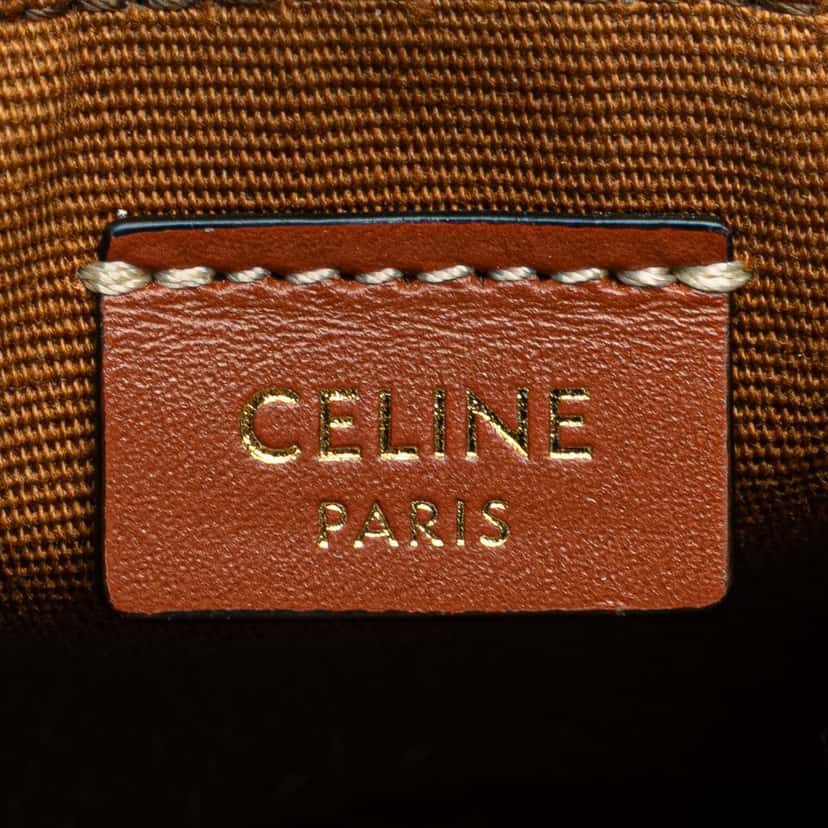Celine Micro Triomphe Coated Canvas Vertical Cabas Bag Charm Brown Canvas Very good condition - Box View
