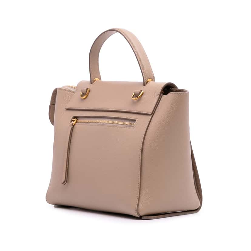 Celine Micro Grained Calfskin Belt Bag Brown Leather Good condition - Back View