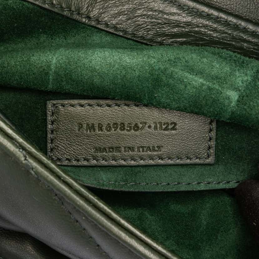 Saint Laurent Quilted Lambskin Le 57 Diamond Shoulder Bag Green Leather Good condition - Box View