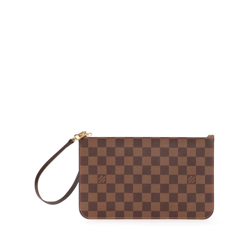 Louis Vuitton Damier Ebene Neverfull Pouch MM Brown Canvas Good condition - Front View