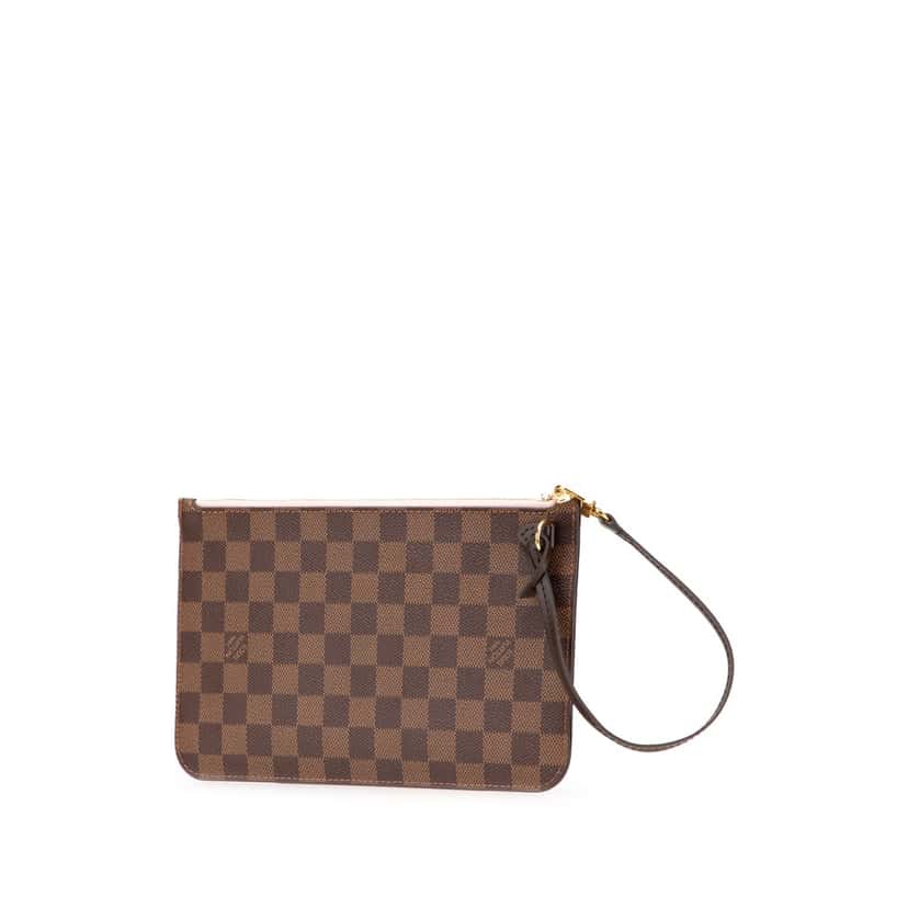 Louis Vuitton Damier Ebene Neverfull Pouch MM Brown Canvas Good condition - Back View