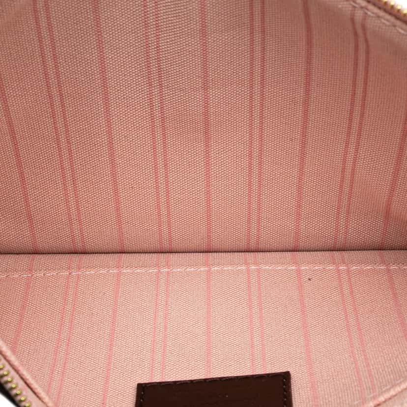 Louis Vuitton Damier Ebene Neverfull Pouch MM Brown Canvas Good condition - Model View