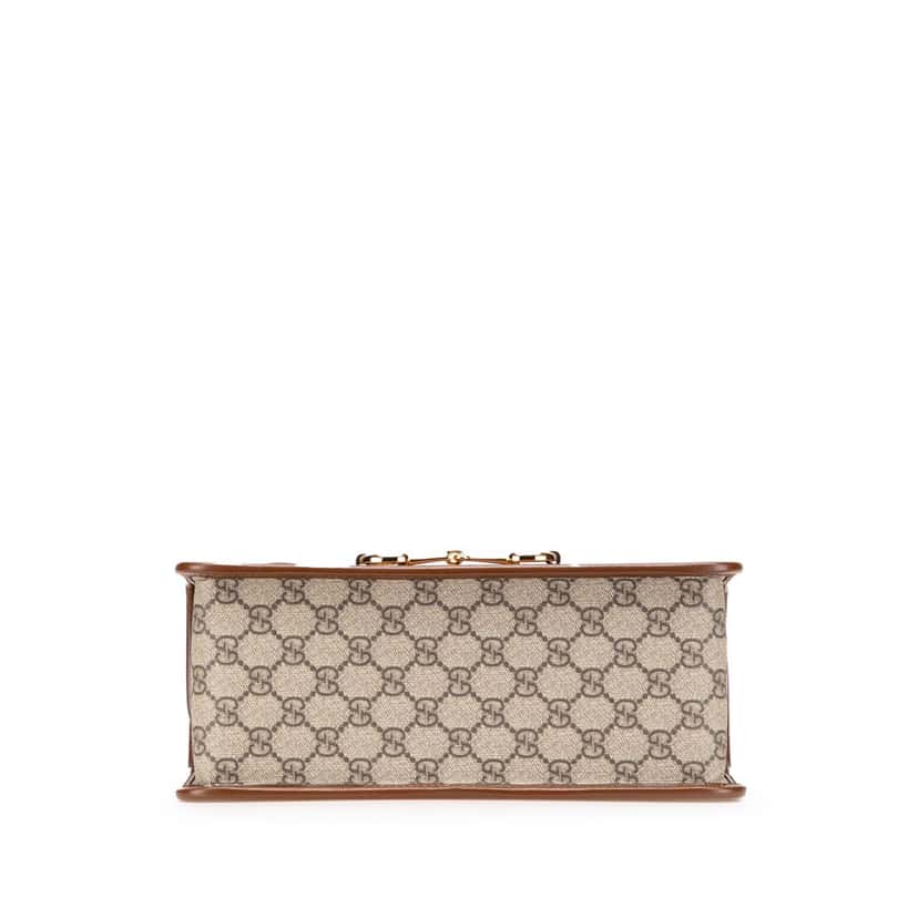 Gucci Small GG Supreme Horsebit 1955 Satchel Brown Canvas Good condition - Inside View