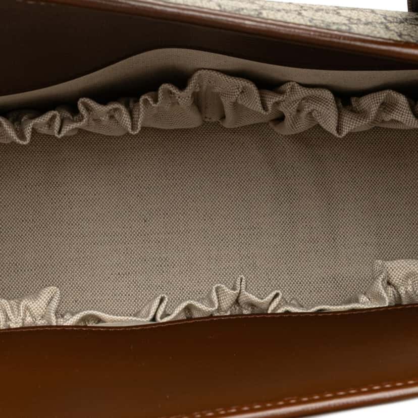 Gucci Small GG Supreme Horsebit 1955 Satchel Brown Canvas Good condition - Model View