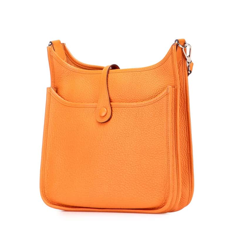 Hermès Clemence Evelyne III PM Orange Leather Very good condition - Back View