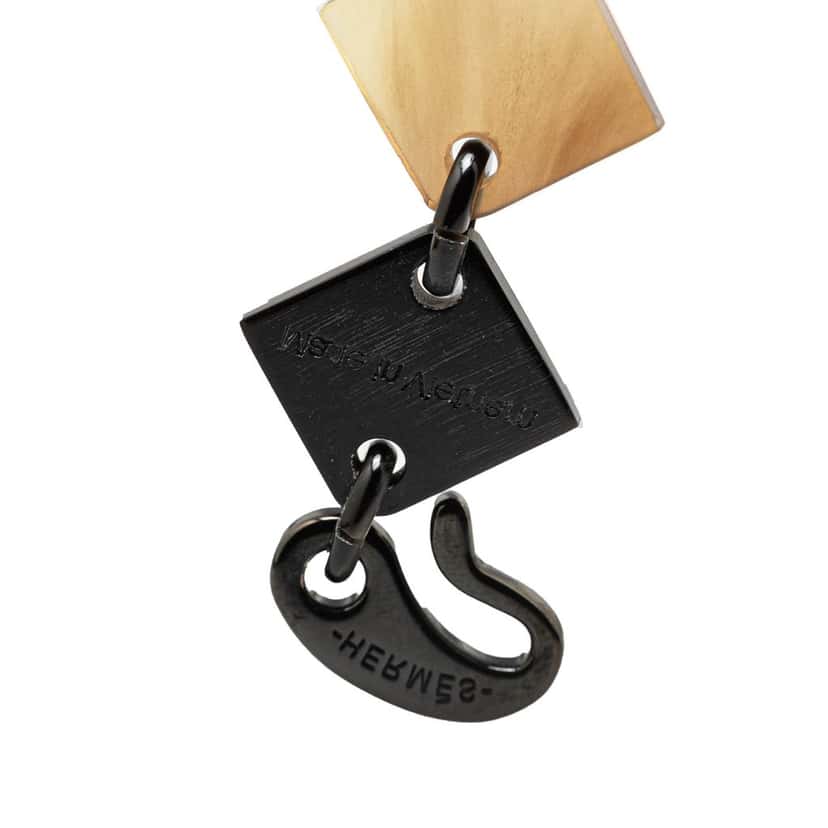 Hermès Buffalo Horn and Lacquer Lena Necklace Brown Good condition - Model View