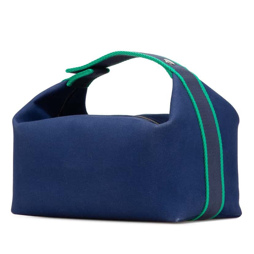 Hermès Large Toile Bride A Brac Blue Canvas Good condition - Back View