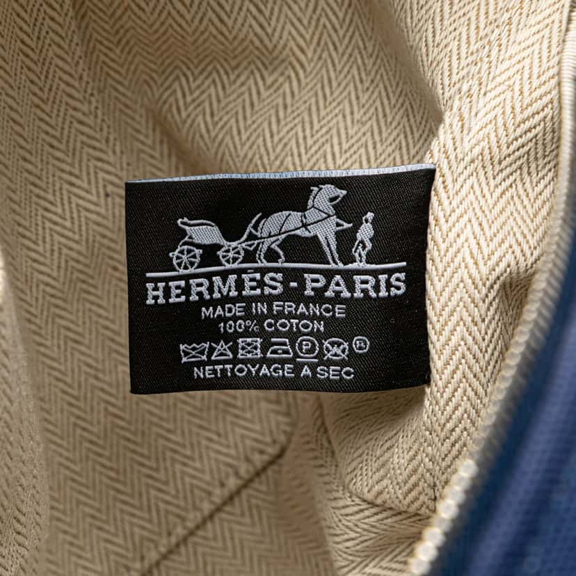 Hermès Large Toile Bride A Brac Blue Canvas Good condition - Box View