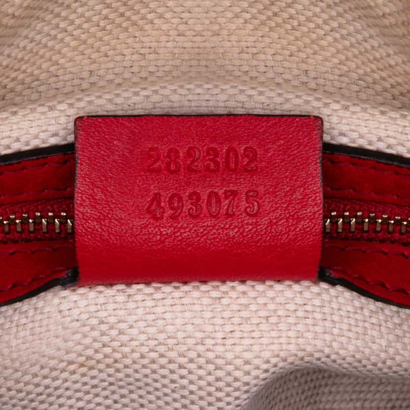 Gucci Medium Pebbled Calfskin Soho Boston Bag Red Leather Good condition - Box View