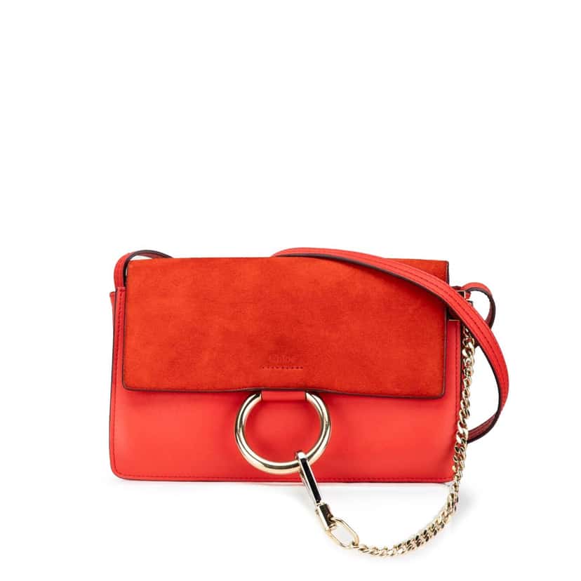 Chloé Small Leather Faye Crossbody Red Leather Good condition - Front View