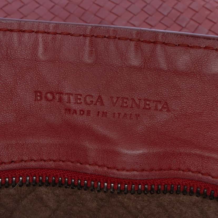 Bottega Veneta Nappa Intrecciato Tote Red Leather Good condition - Box View