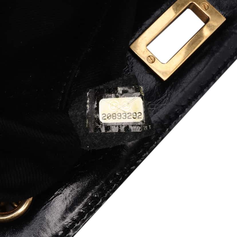 Chanel Reissue 2.55 Glazed Crackled Calfskin Shopping Bag Black Leather Good condition - Box View