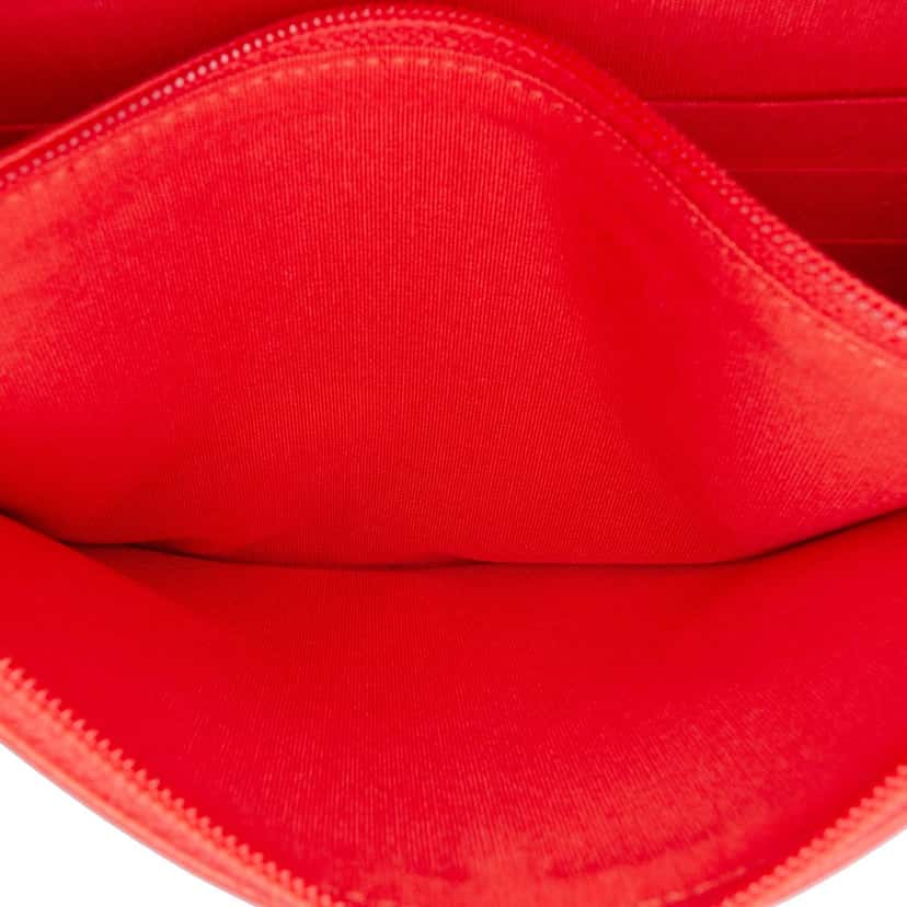 Chanel Chevron Calfskin Boy Wallet On Chain Red Leather Good condition - Box View