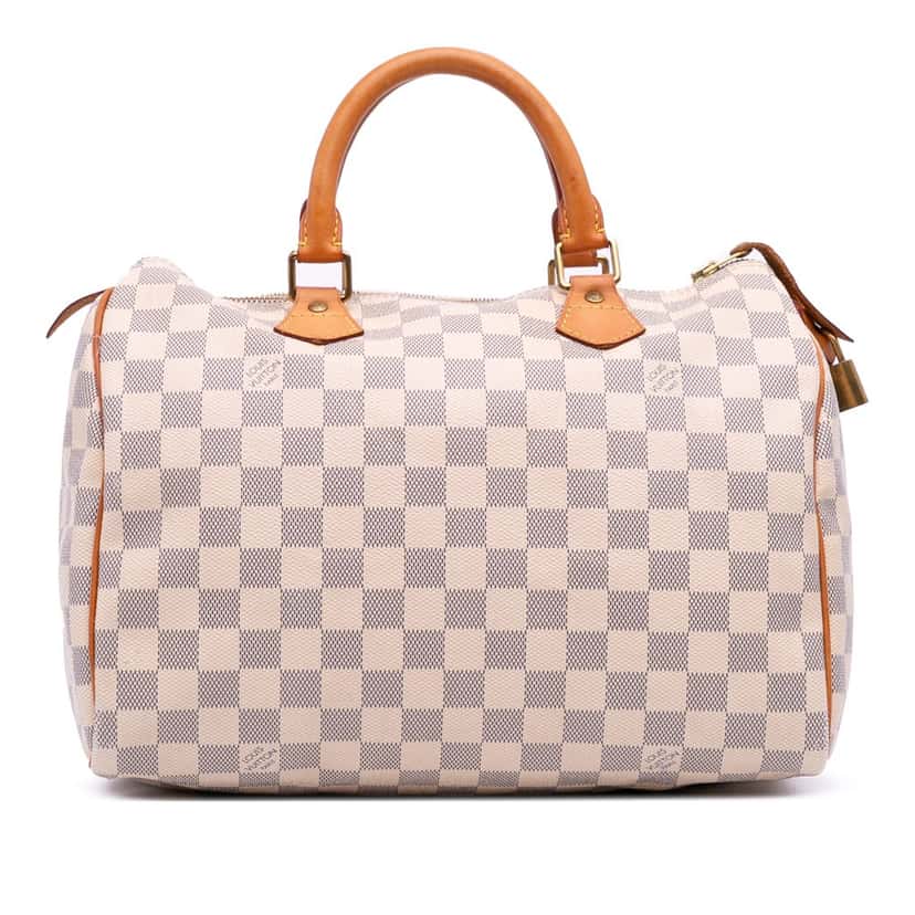 Louis Vuitton Damier Azur Speedy 30 White Canvas Good condition - Front View
