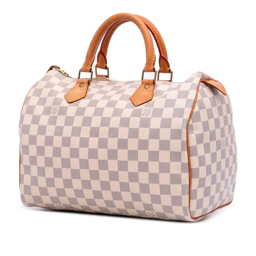Louis Vuitton Damier Azur Speedy 30 White Canvas Good condition - Back View