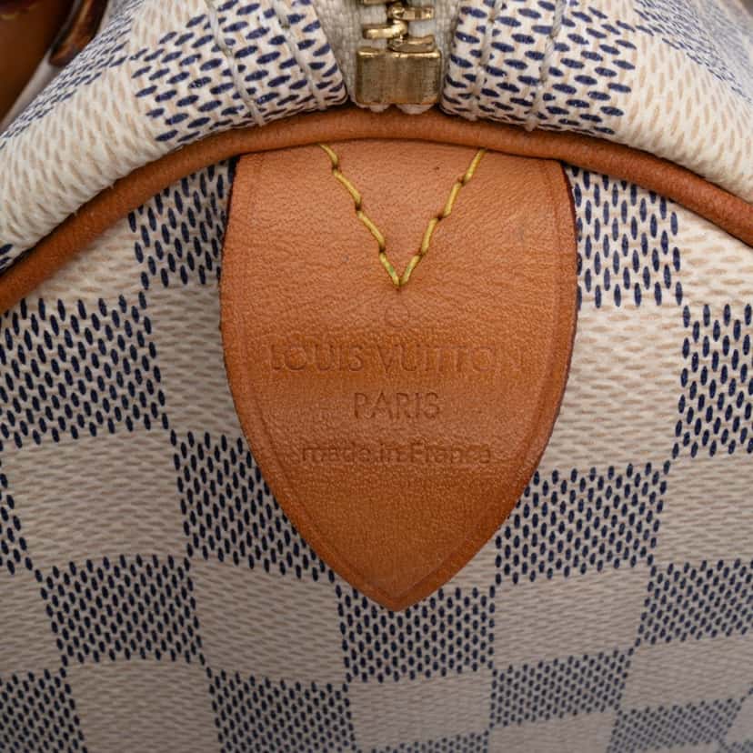 Louis Vuitton Damier Azur Speedy 30 White Canvas Good condition - Box View