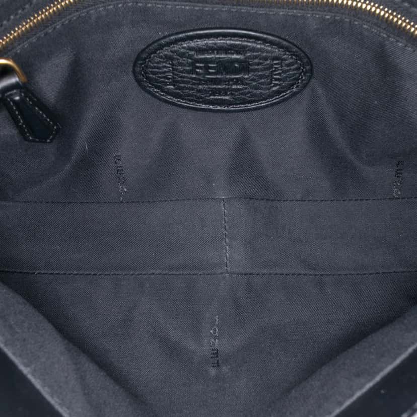 Fendi Leather Selleria Convertible Baguette Satchel Black Leather Good condition - Model View