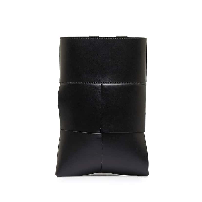 Bottega Veneta Maxi Intrecciato Cut Out Crossbody Bag Black Leather Good condition - Inside View