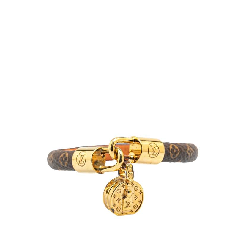 Louis Vuitton Monogram Tribute Charm Bracelet 17 Brown Canvas Good condition - Front View