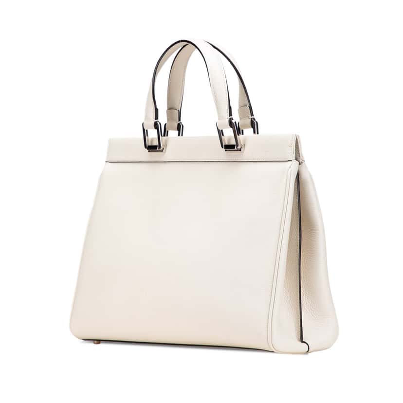 Gucci Medium Leather Zumi Top Handle Bag White Leather Good condition - Back View