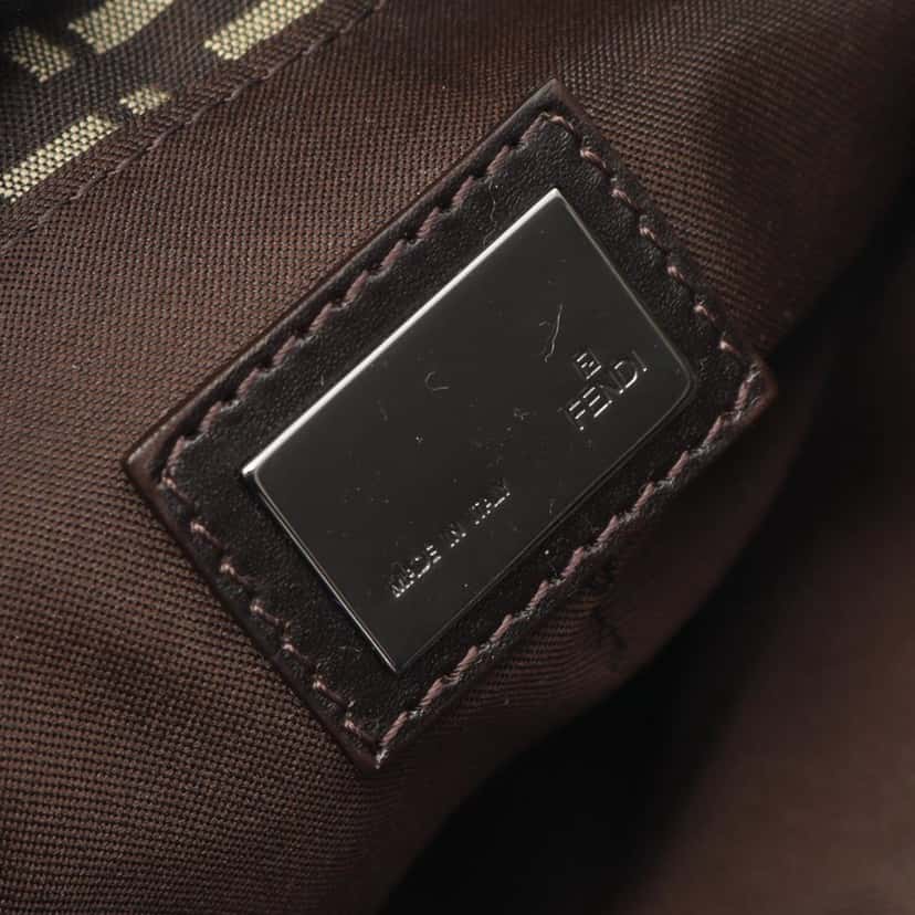 Fendi Small Zucchino Canvas Tote Brown Canvas Good condition - Model View