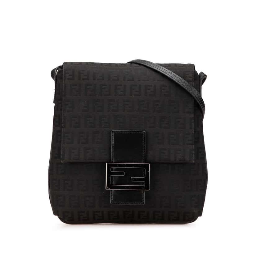 Fendi Zucchino Canvas Crossbody Black Canvas Good condition - Front View