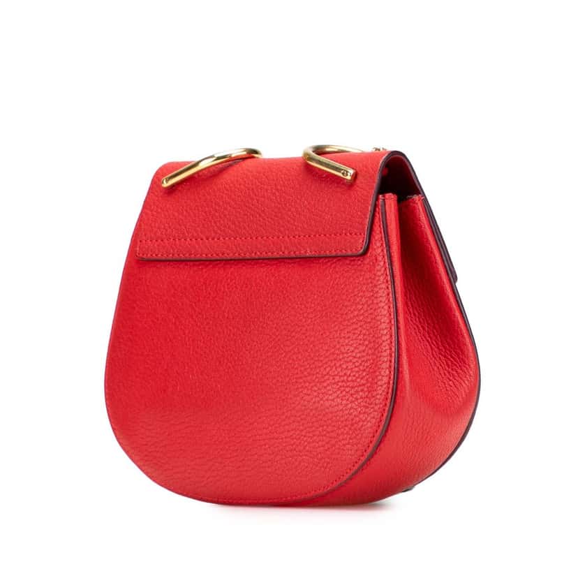 Chloé Small Drew Leather Crossbody Bag Red Leather Good condition - Back View