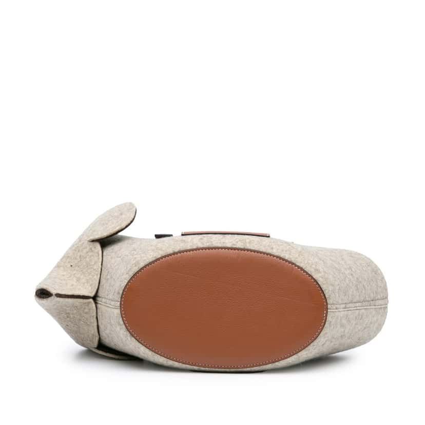 Loewe Small Felt Elephant Basket Tote Grey Wool Good condition - Inside View