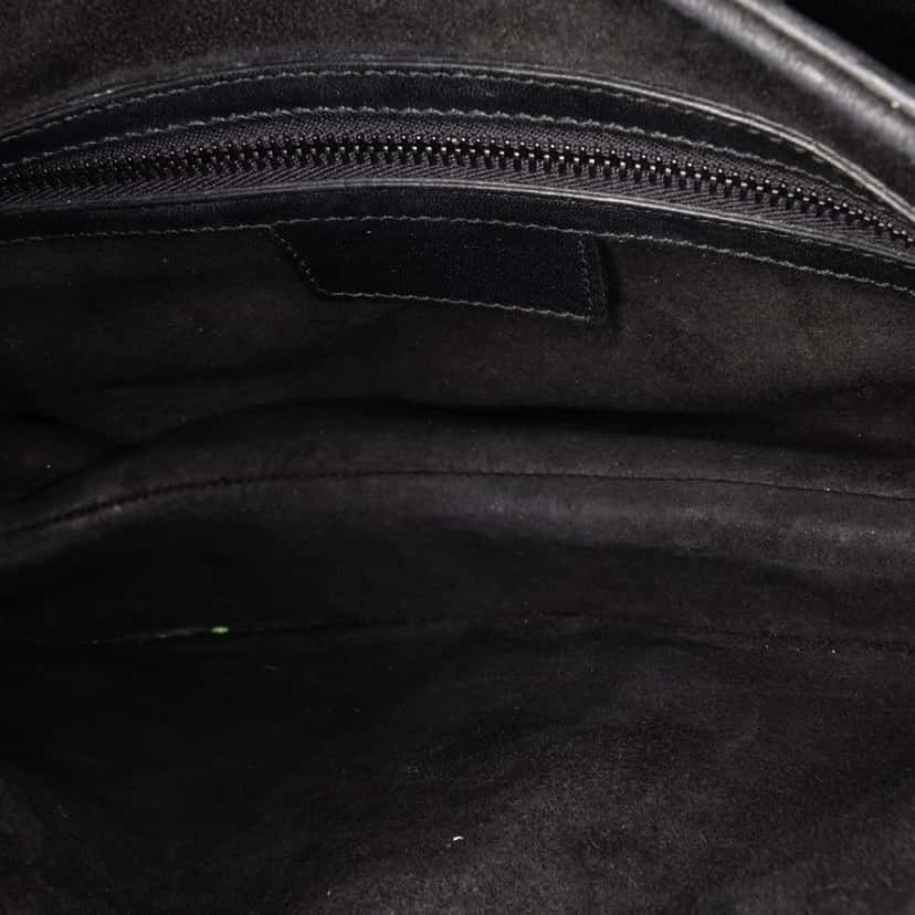 Dior Oblique Embossed Calfskin Saddle Bag Black Leather Good condition - Model View