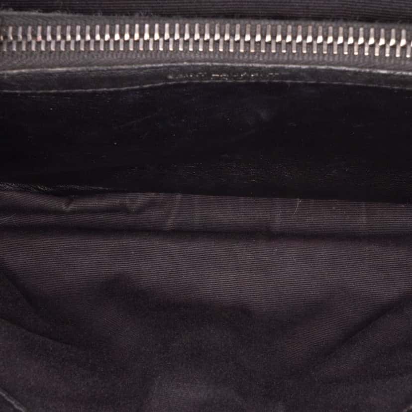 Saint Laurent Medium Chevron Studded Lambskin Monogram College Satchel Black Leather Good condition - Model View