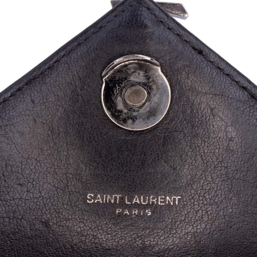 Saint Laurent Medium Chevron Studded Lambskin Monogram College Satchel Black Leather Good condition - Box View