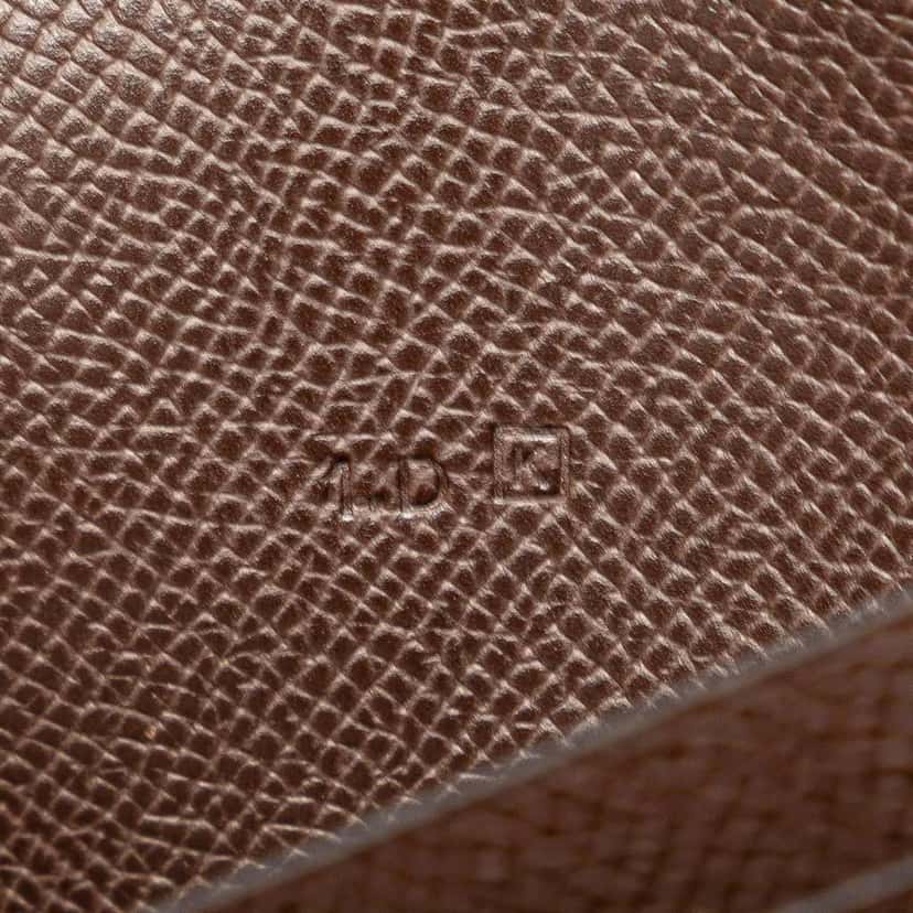 Hermès Epsom Citizen Twill Wallet Brown Leather Good condition - Box View