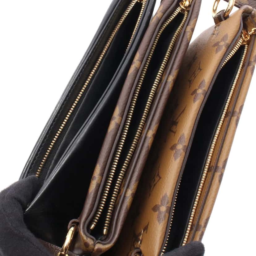 Louis Vuitton Monogram Reverse LV3 Pouch Brown Canvas Good condition - Box View