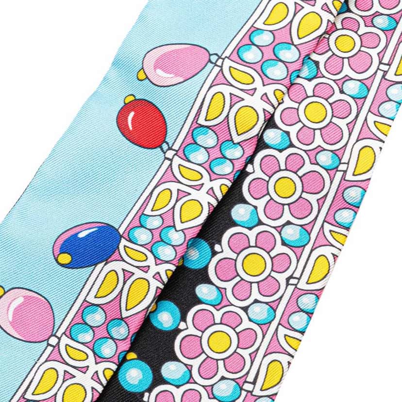 Hermès Parures Des Maharajas Silk Twilly Scarf Blue Silk Good condition - Back View