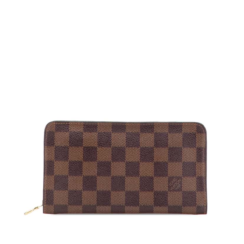 Louis Vuitton Damier Ebene Porte Monnaie Zippy Long Wallet Brown Canvas Good condition - Front View