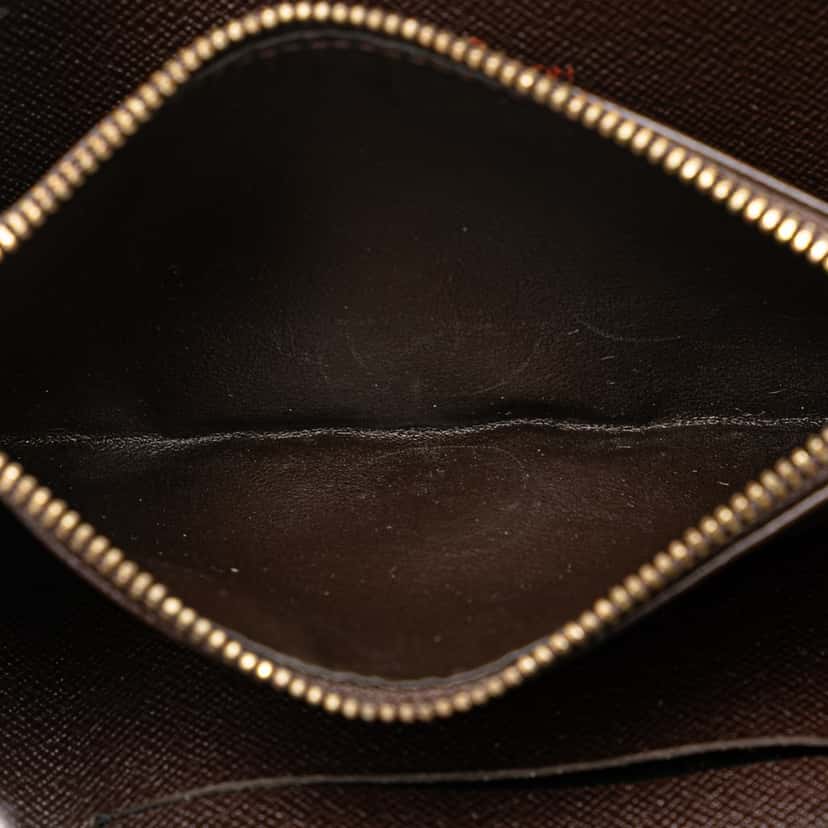 Louis Vuitton Damier Ebene Porte Monnaie Zippy Long Wallet Brown Canvas Good condition - Model View