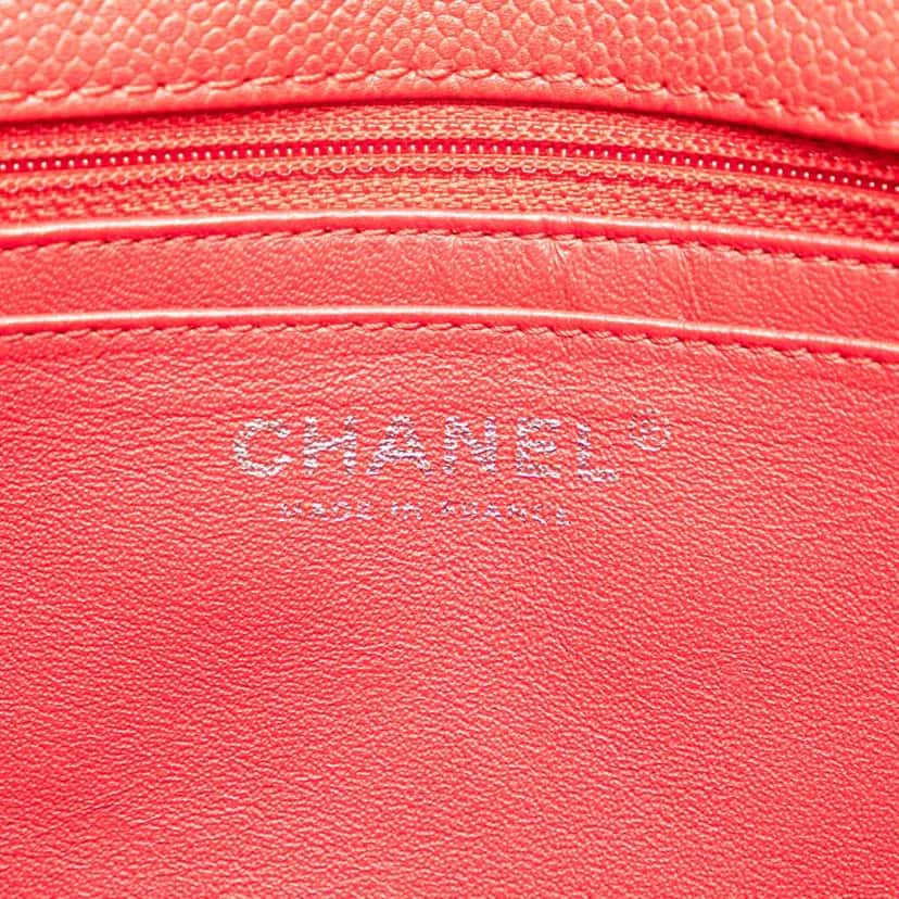 Chanel Jumbo Classic Caviar Single Flap Red Leather Good condition - Box View