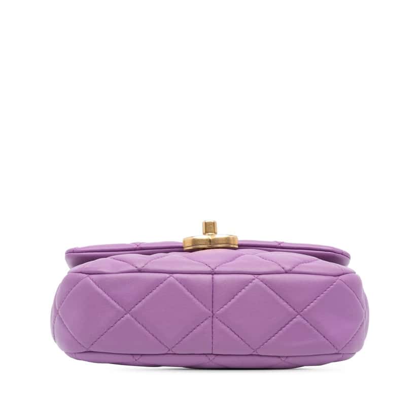 Chanel Mini Quilted Lambskin Candy Chain Flap Purple Leather Very good condition - Inside View